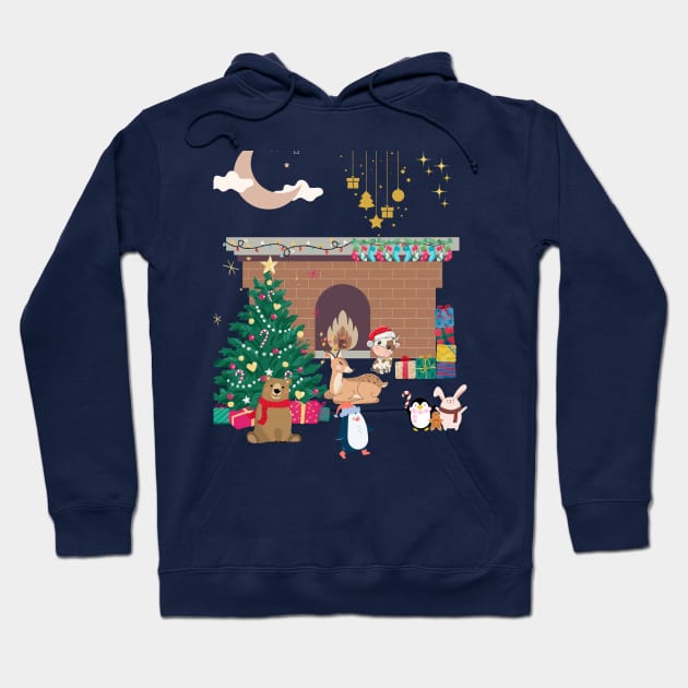 Christmas fireplace Hoodie by Zobayer